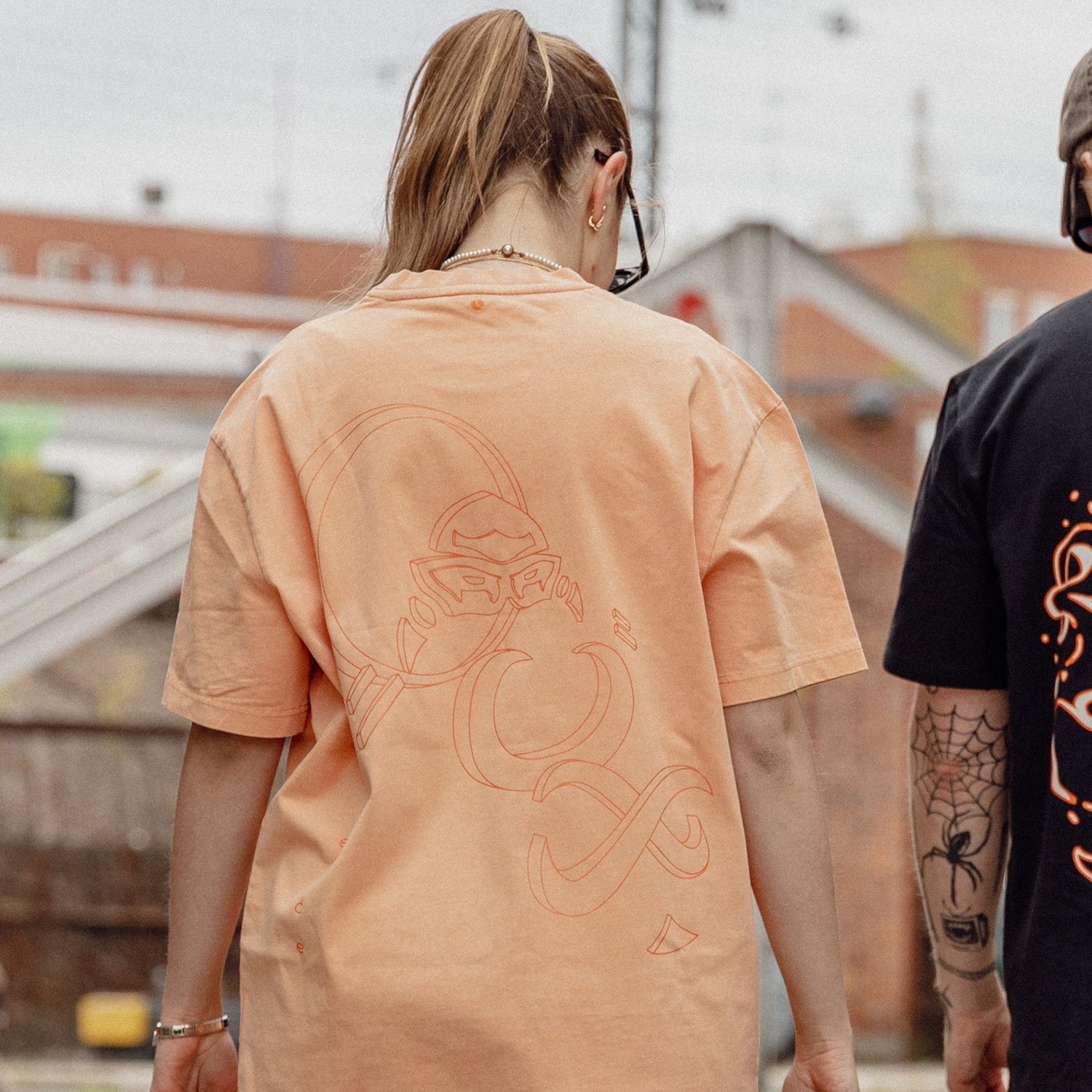 DECON Oversized Washed T-Shirt Papaya